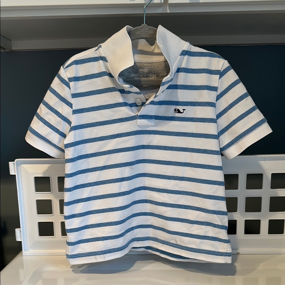 Vineyard Vines Kids Blue Striped Polo Shirt